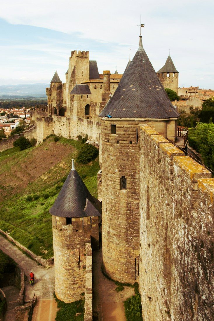 Pointed towers and ramparts of the medieval Cité de Carcassonne